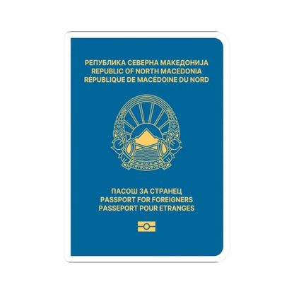 Macedonian Passport For Foreigners - STICKER Vinyl Kiss-Cut Decal 2 Inch White - The Sticker Space