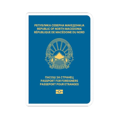 Macedonian Passport For Foreigners - STICKER Vinyl Kiss-Cut Decal 3 Inch White - The Sticker Space