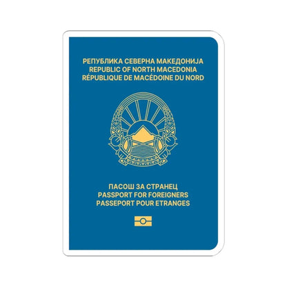 Macedonian Passport For Foreigners - STICKER Vinyl Kiss-Cut Decal 4 Inch White - The Sticker Space