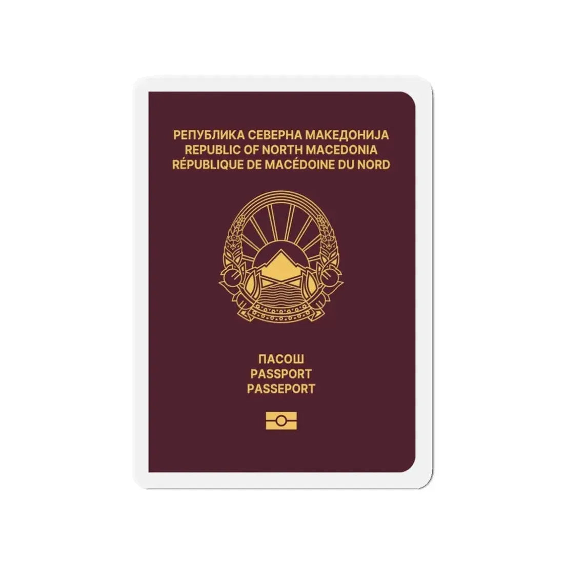 Macedonian Passport - Refrigerator Magnet 3 Inch - The Sticker Space