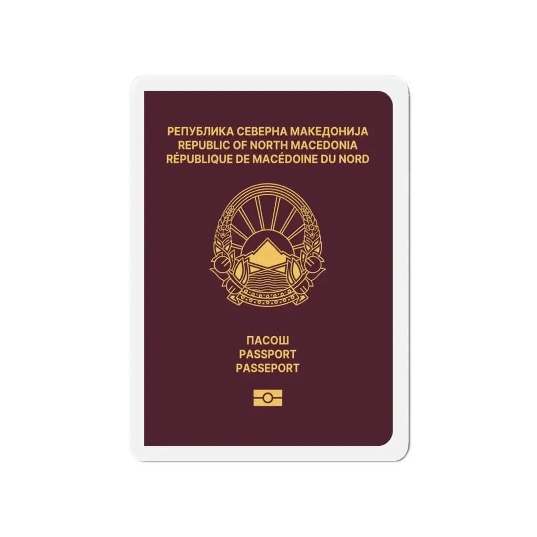 Macedonian Passport - Refrigerator Magnet 4 Inch - The Sticker Space