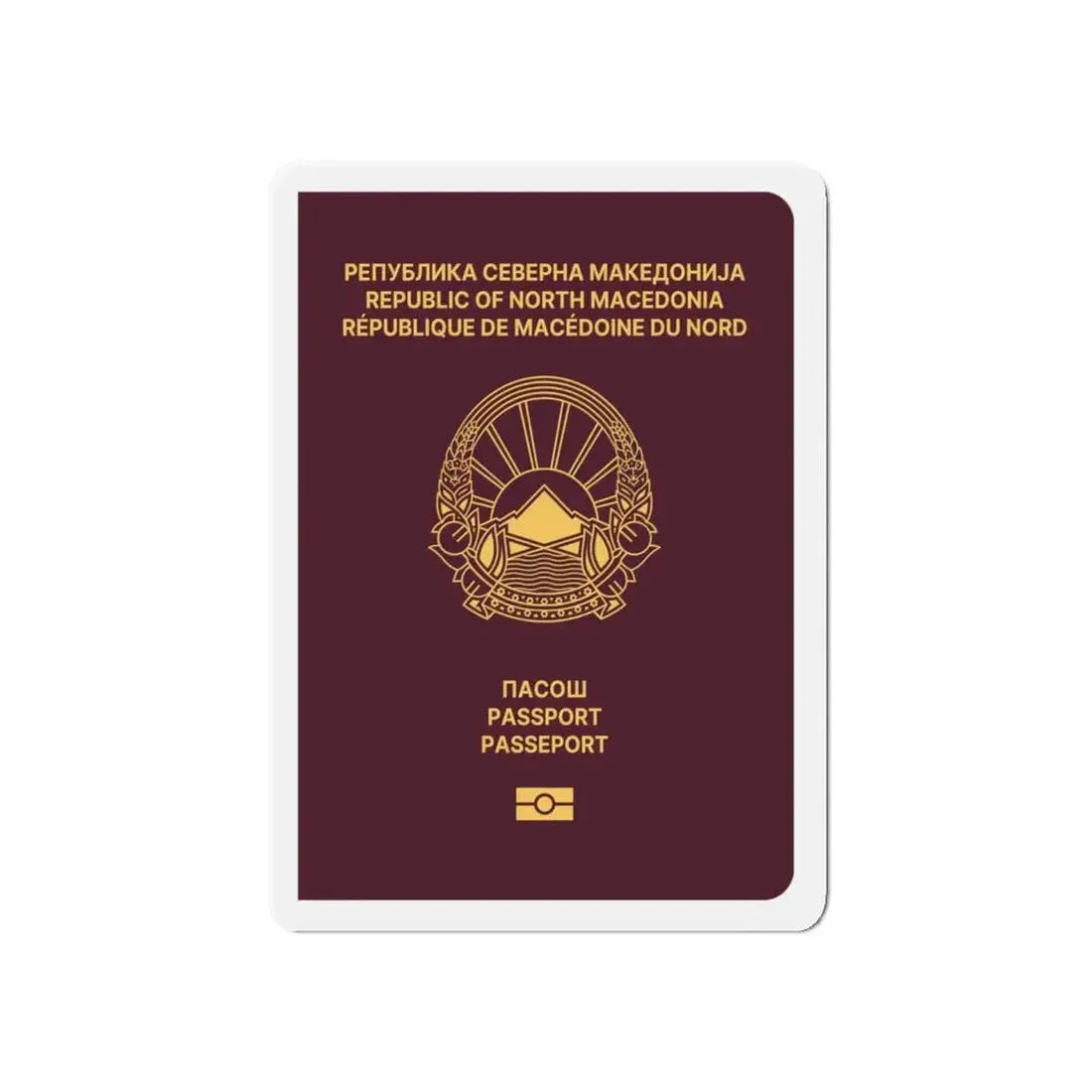 Macedonian Passport - Refrigerator Magnet 5 Inch - The Sticker Space