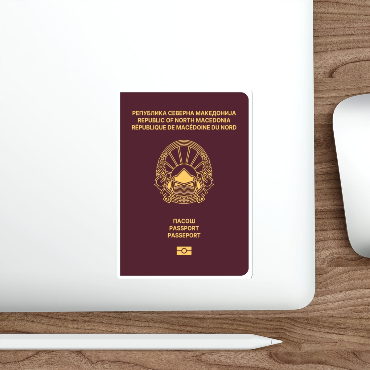 Macedonian Passport STICKER Vinyl Die-Cut Decal-The Sticker Space