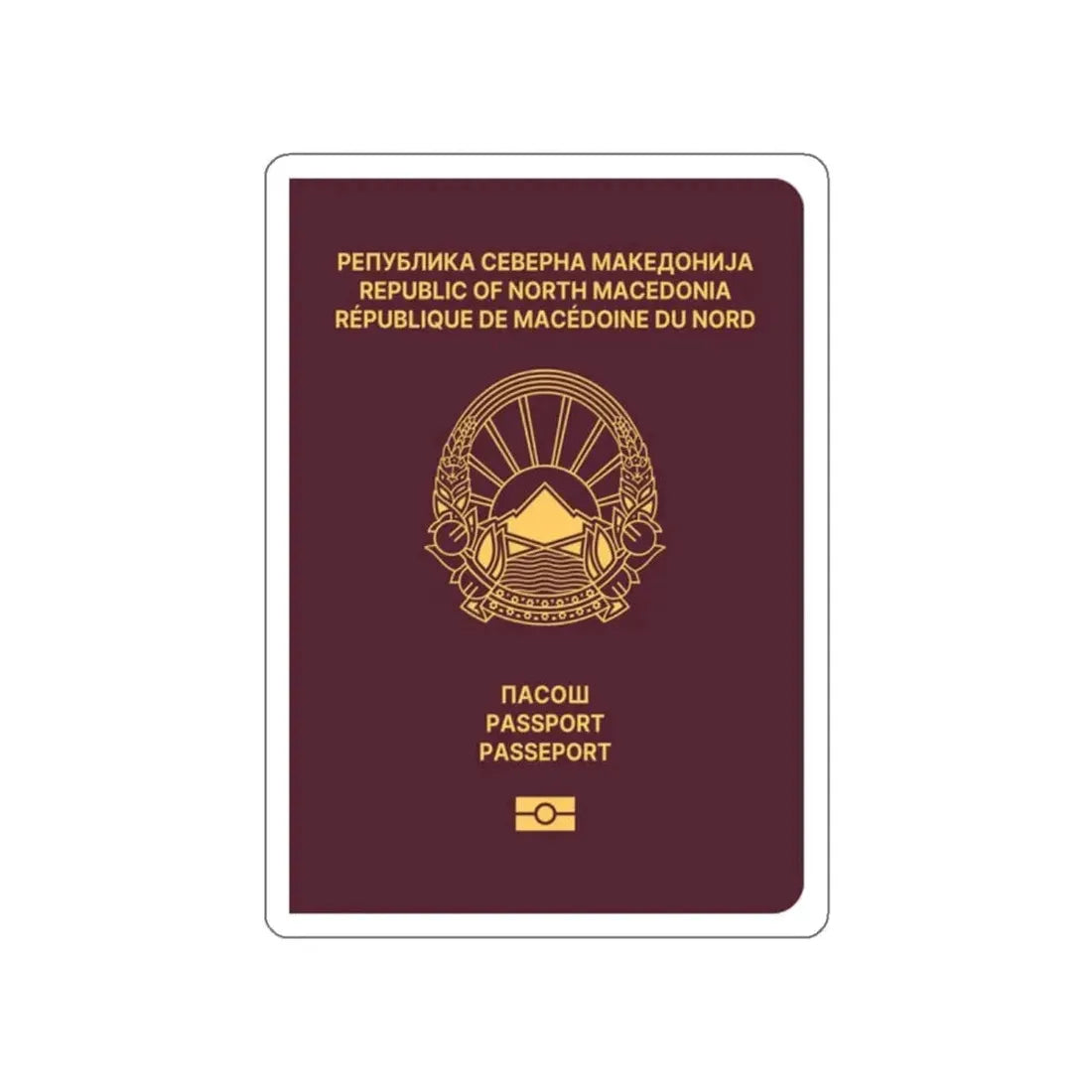 Macedonian Passport STICKER Vinyl Die-Cut Decal 2 Inch - The Sticker Space
