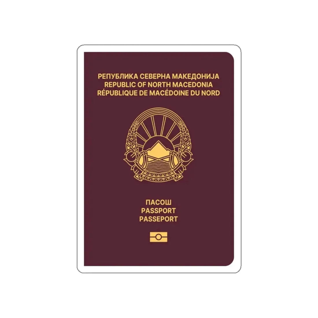 Macedonian Passport STICKER Vinyl Die-Cut Decal 3 Inch - The Sticker Space