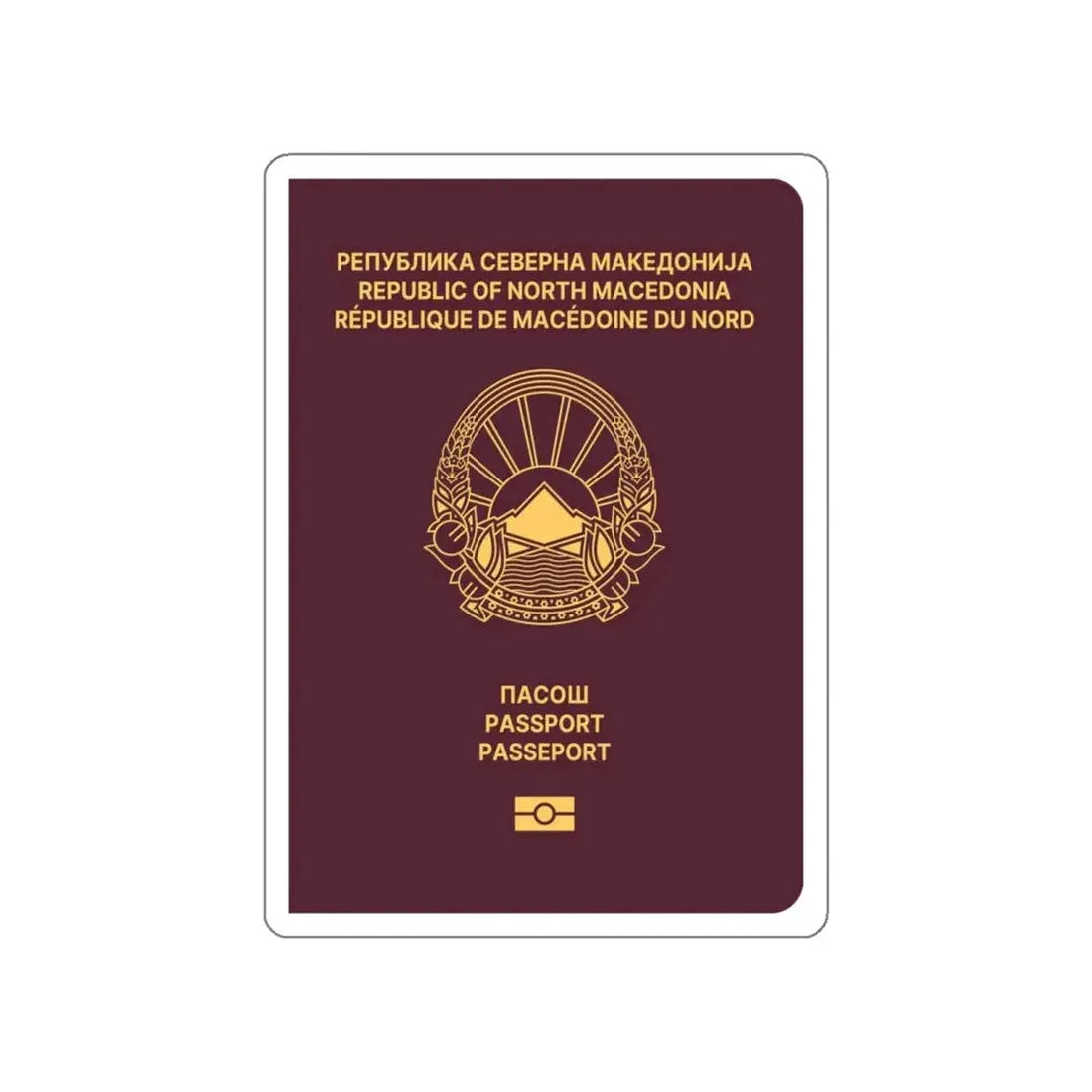 Macedonian Passport STICKER Vinyl Die-Cut Decal 5 Inch - The Sticker Space