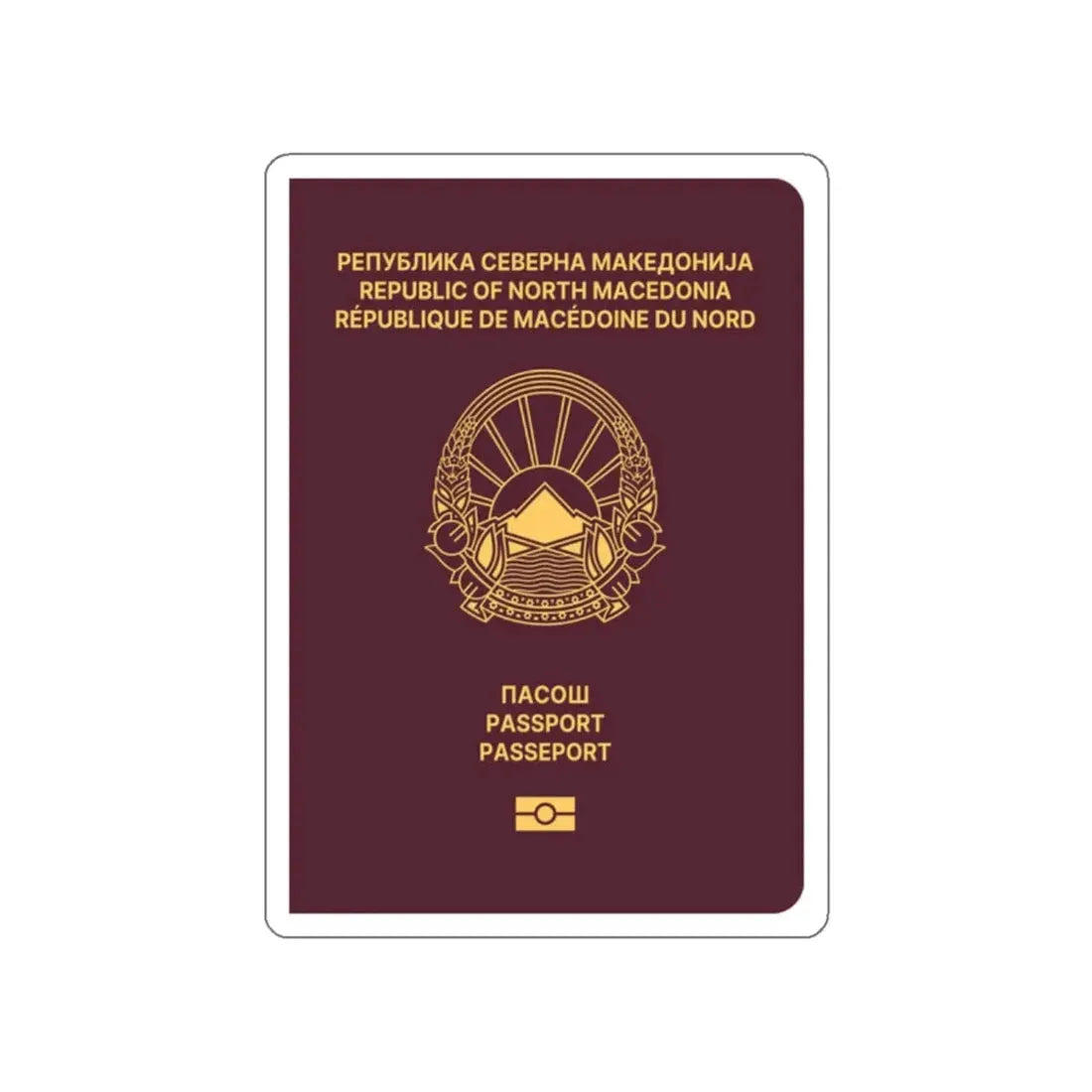 Macedonian Passport STICKER Vinyl Die-Cut Decal - The Sticker Space