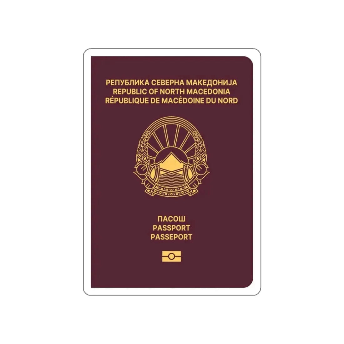 Macedonian Passport STICKER Vinyl Die-Cut Decal - The Sticker Space