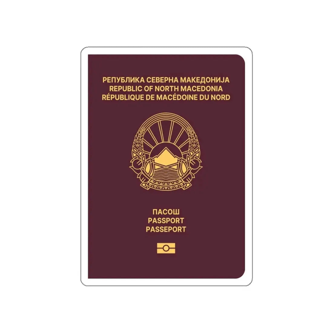 Macedonian Passport STICKER Vinyl Die-Cut Decal - The Sticker Space