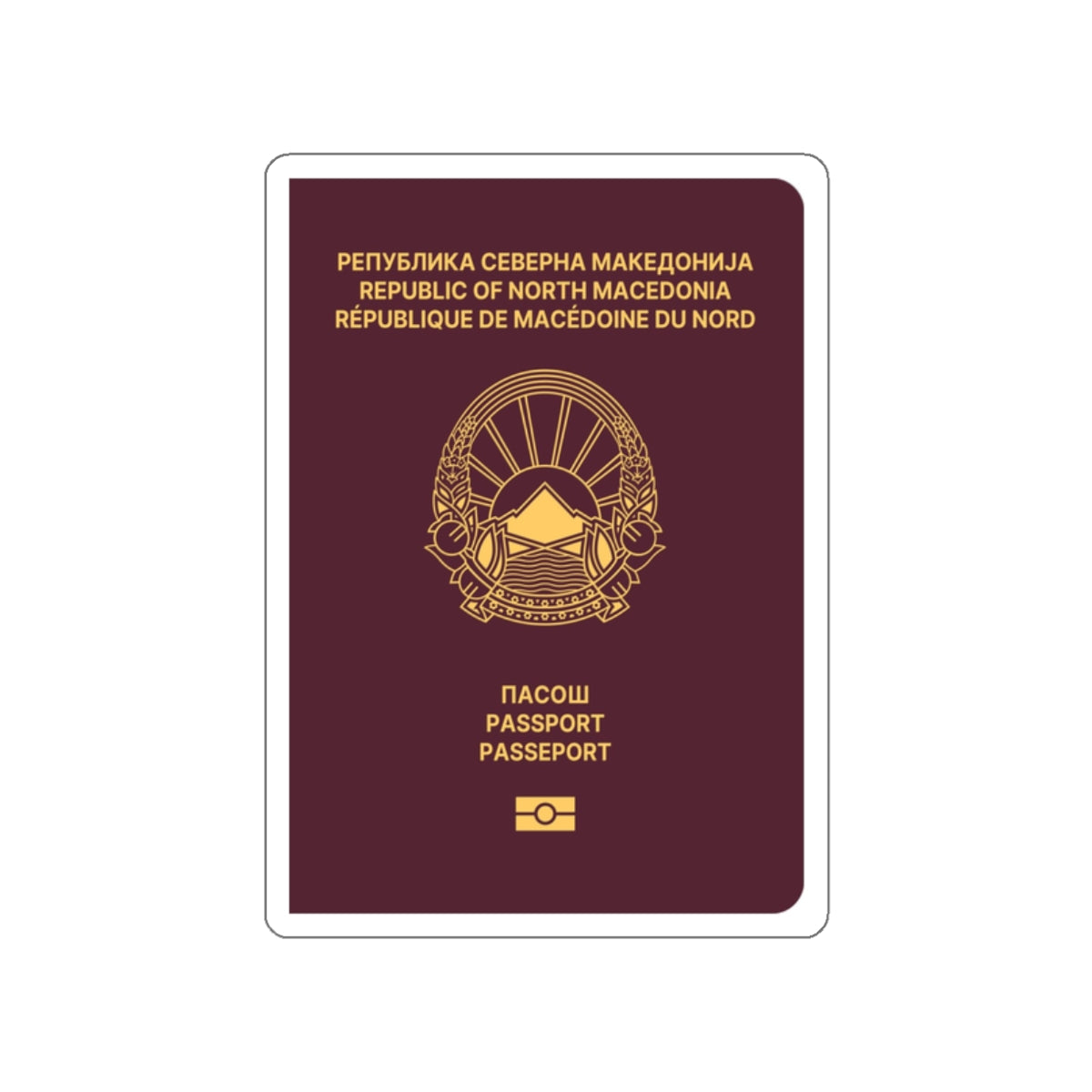 Macedonian Passport STICKER Vinyl Die-Cut Decal-White-The Sticker Space