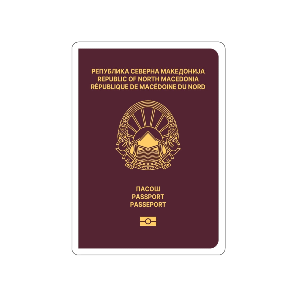 Macedonian Passport STICKER Vinyl Die-Cut Decal-White-The Sticker Space