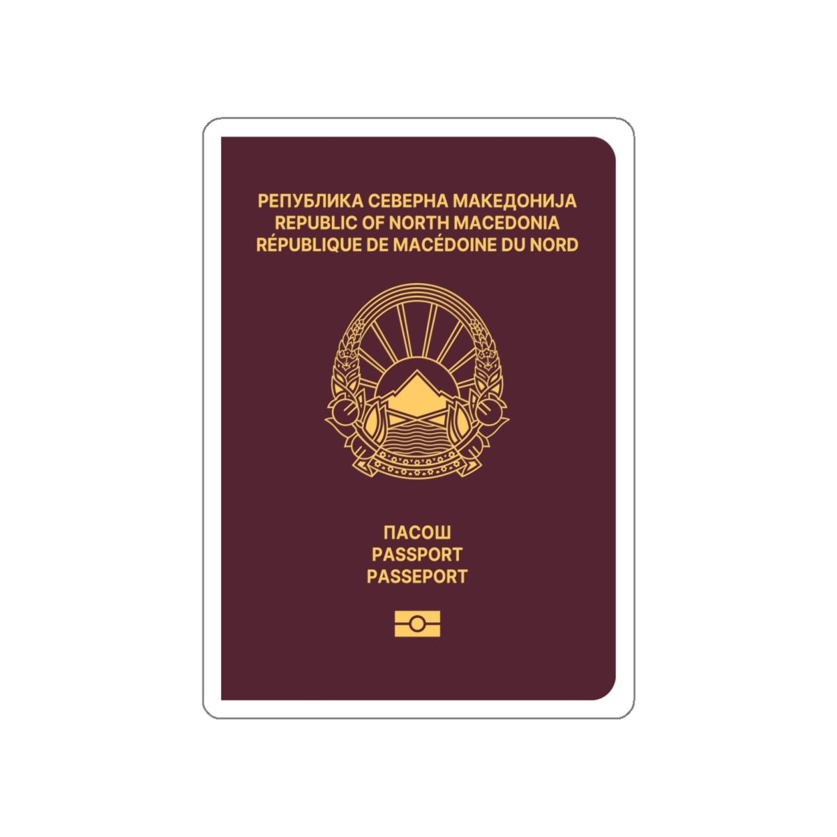 Macedonian Passport STICKER Vinyl Die-Cut Decal-White-The Sticker Space