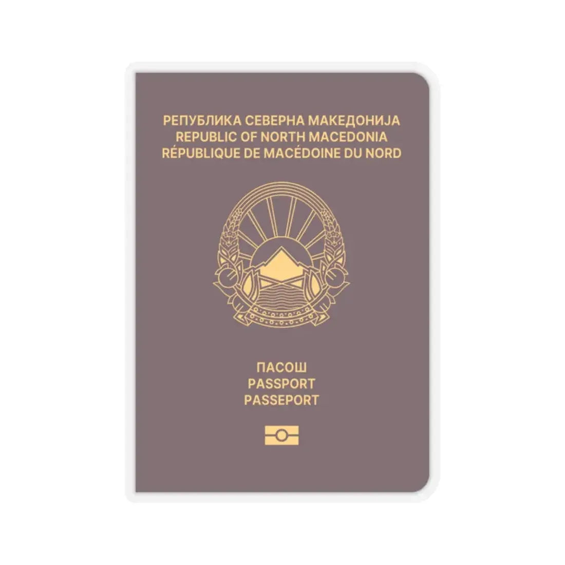 Macedonian Passport - STICKER Vinyl Kiss-Cut Decal 2 Inch Transparent - The Sticker Space