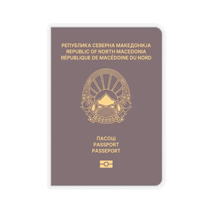 Macedonian Passport - STICKER Vinyl Kiss-Cut Decal 2 Inch Transparent - The Sticker Space