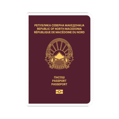 Macedonian Passport - STICKER Vinyl Kiss-Cut Decal 2 Inch White - The Sticker Space