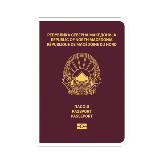 Macedonian Passport - STICKER Vinyl Kiss-Cut Decal 2 Inch White - The Sticker Space