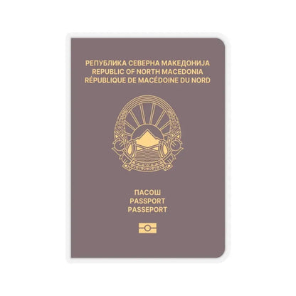 Macedonian Passport - STICKER Vinyl Kiss-Cut Decal 3 Inch Transparent - The Sticker Space