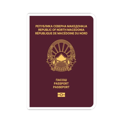 Macedonian Passport - STICKER Vinyl Kiss-Cut Decal 3 Inch White - The Sticker Space