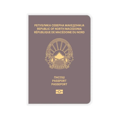 Macedonian Passport - STICKER Vinyl Kiss-Cut Decal 4 Inch Transparent - The Sticker Space