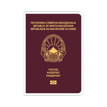 Macedonian Passport - STICKER Vinyl Kiss-Cut Decal 4 Inch White - The Sticker Space