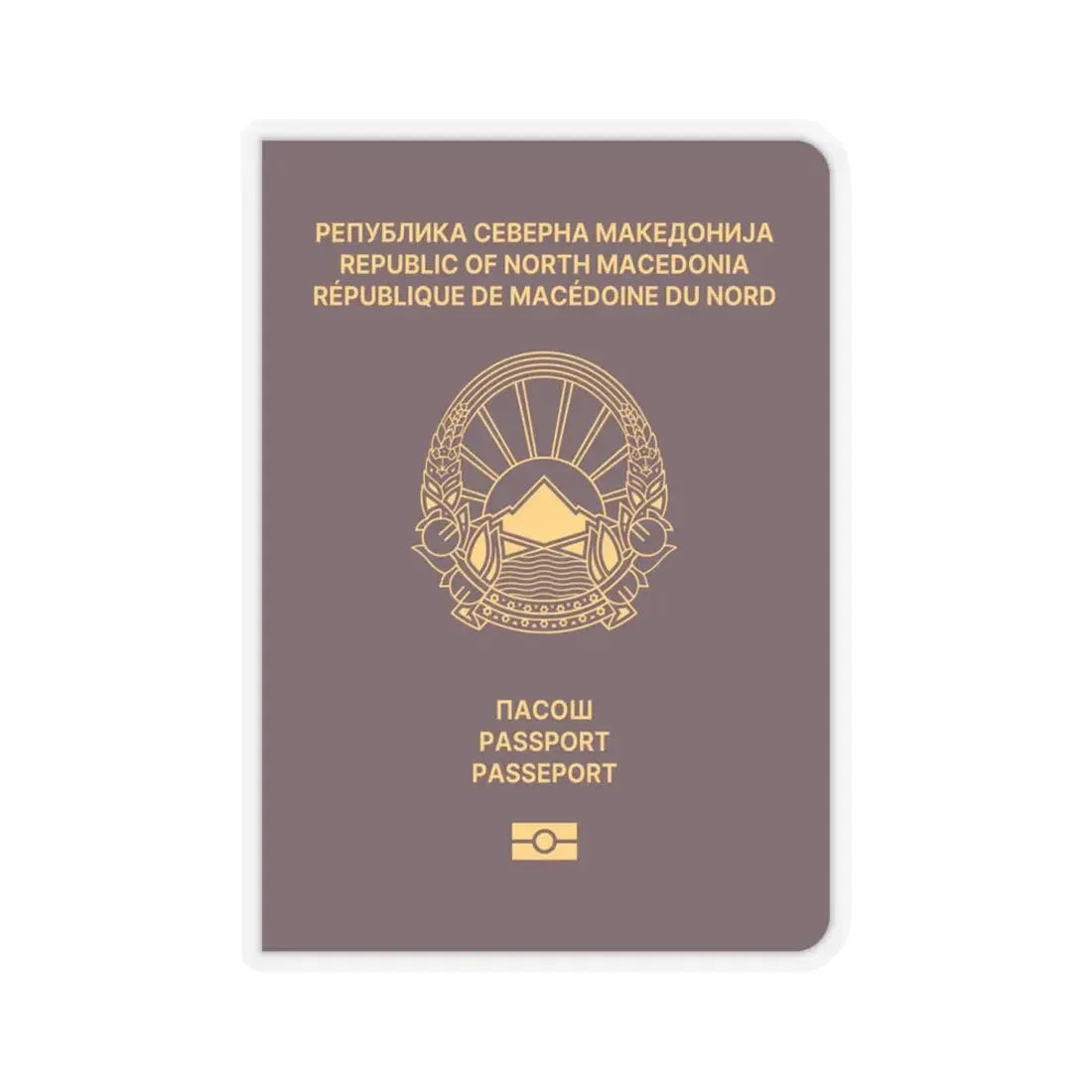 Macedonian Passport - STICKER Vinyl Kiss-Cut Decal 6 Inch Transparent - The Sticker Space