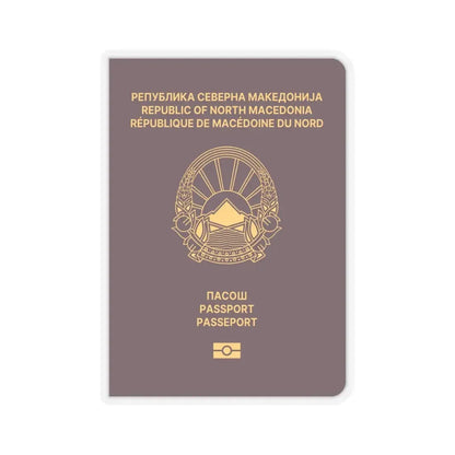Macedonian Passport - STICKER Vinyl Kiss-Cut Decal 6 Inch Transparent - The Sticker Space