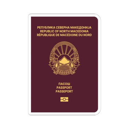 Macedonian Passport - STICKER Vinyl Kiss-Cut Decal 6 Inch White - The Sticker Space