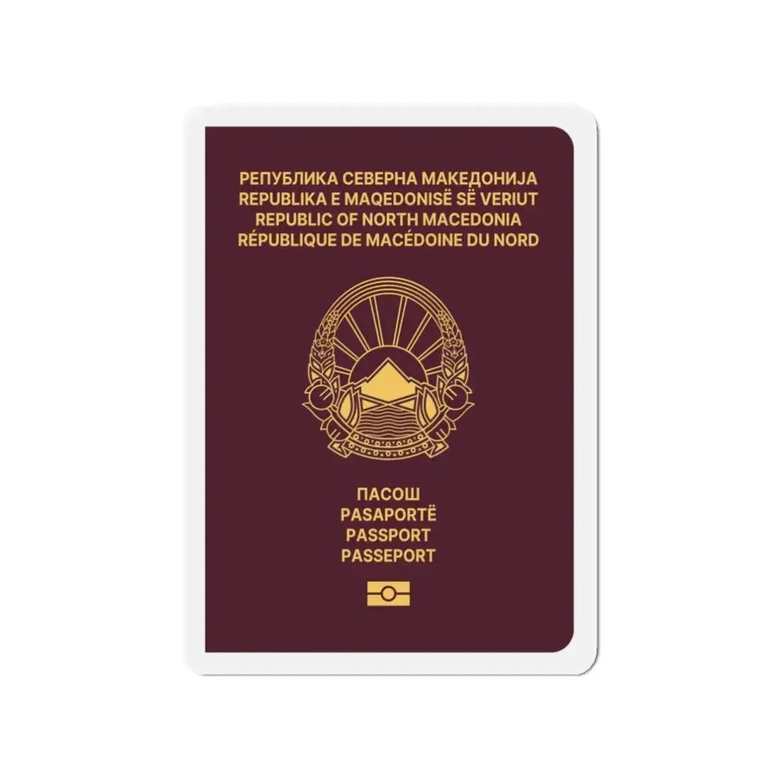 Macedonian Passport (Type B) - Refrigerator Magnet 3 Inch - The Sticker Space