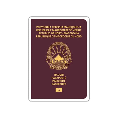 Macedonian Passport (Type B) STICKER Vinyl Die-Cut Decal 5 Inch - The Sticker Space