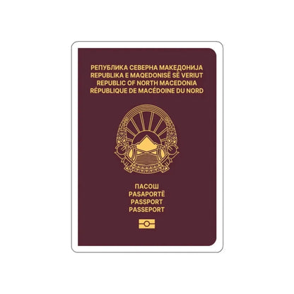 Macedonian Passport (Type B) STICKER Vinyl Die-Cut Decal - The Sticker Space