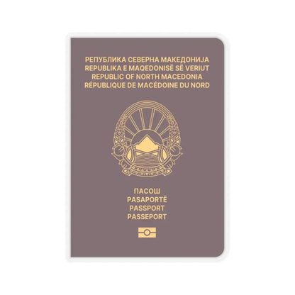 Macedonian Passport (Type B) - STICKER Vinyl Kiss-Cut Decal 2 Inch Transparent - The Sticker Space