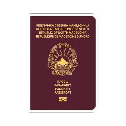 Macedonian Passport (Type B) - STICKER Vinyl Kiss-Cut Decal 2 Inch White - The Sticker Space
