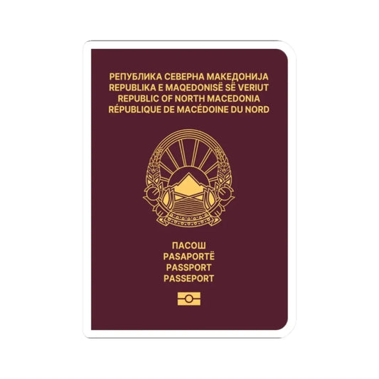 Macedonian Passport (Type B) - STICKER Vinyl Kiss-Cut Decal 2 Inch White - The Sticker Space