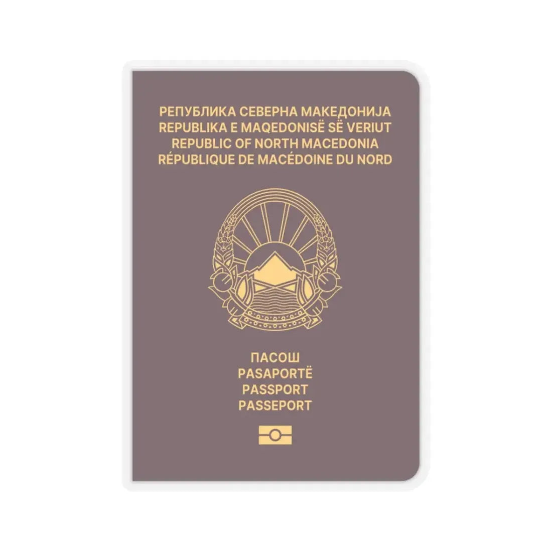 Macedonian Passport (Type B) - STICKER Vinyl Kiss-Cut Decal 3 Inch Transparent - The Sticker Space