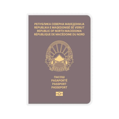 Macedonian Passport (Type B) - STICKER Vinyl Kiss-Cut Decal 3 Inch Transparent - The Sticker Space