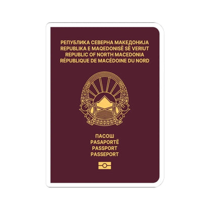 Macedonian Passport (Type B) - STICKER Vinyl Kiss-Cut Decal 3 Inch White - The Sticker Space