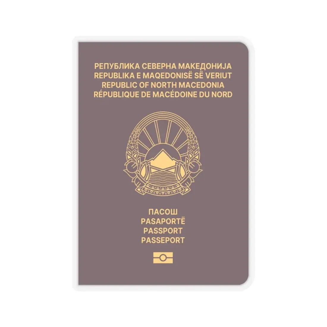 Macedonian Passport (Type B) - STICKER Vinyl Kiss-Cut Decal 4 Inch Transparent - The Sticker Space
