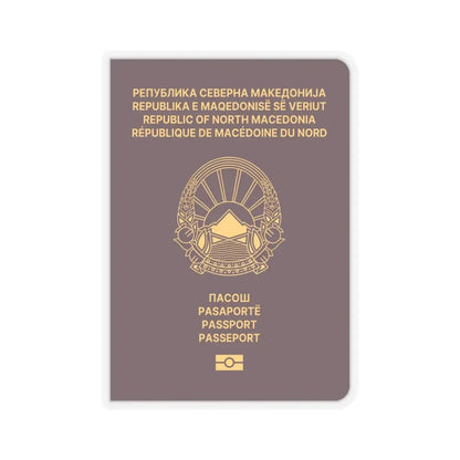 Macedonian Passport (Type B) - STICKER Vinyl Kiss-Cut Decal 4 Inch Transparent - The Sticker Space