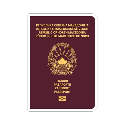 Macedonian Passport (Type B) - STICKER Vinyl Kiss-Cut Decal 4 Inch White - The Sticker Space