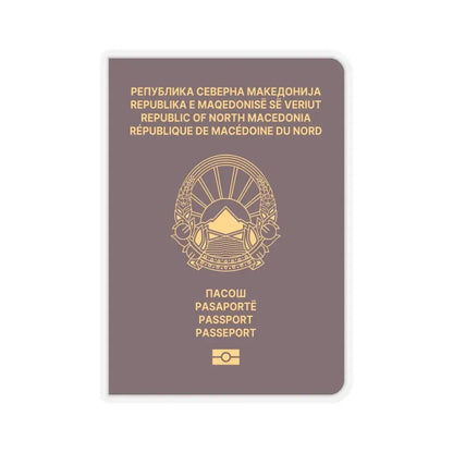 Macedonian Passport (Type B) - STICKER Vinyl Kiss-Cut Decal 6 Inch Transparent - The Sticker Space