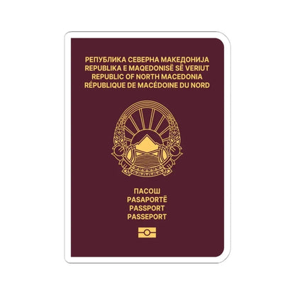 Macedonian Passport (Type B) - STICKER Vinyl Kiss-Cut Decal 6 Inch White - The Sticker Space