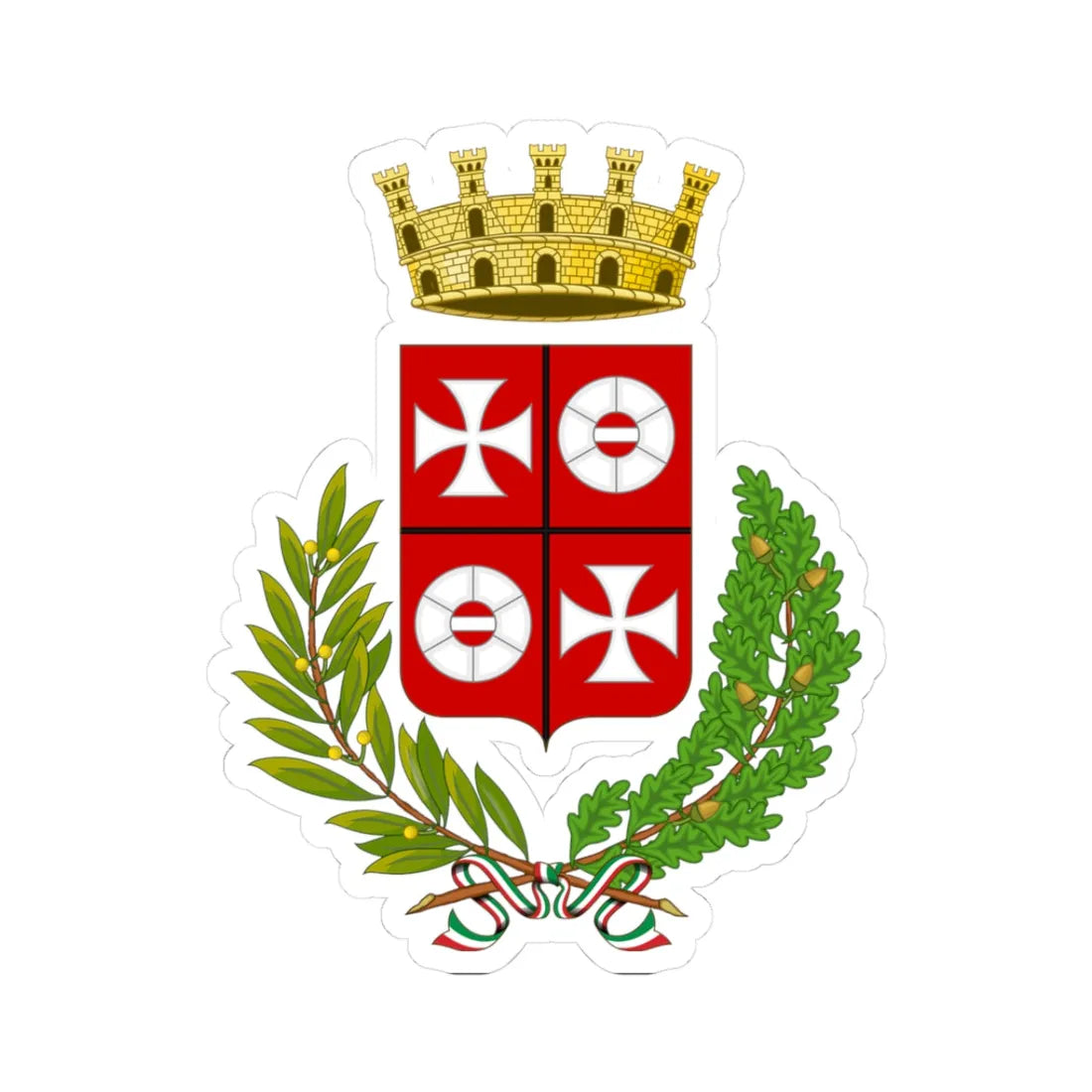 Macerata-Stemma (Italy) (Coat of Arms) STICKER Vinyl Kiss-Cut Decal 3 Inch White - The Sticker Space