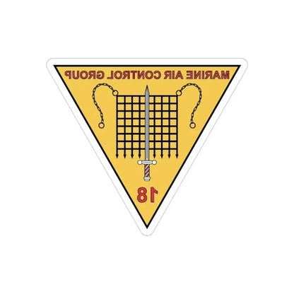 MACG 18 (USMC) REVERSE PRINT Transparent Die-Cut STICKER 4 Inch Die-Cut Transparent - The Sticker Space