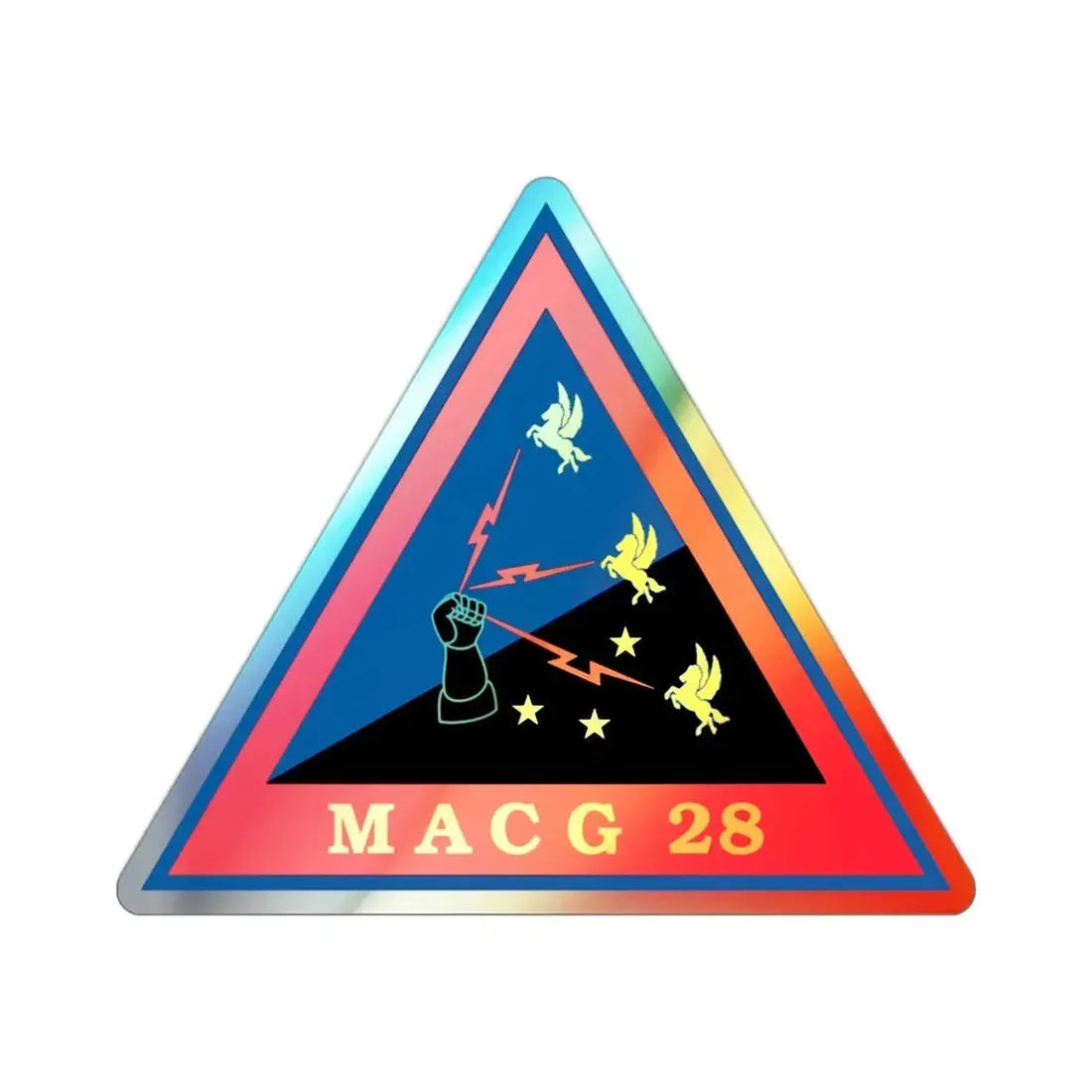 MACG 28 (USMC) Holographic STICKER Die-Cut Vinyl Decal 2 Inch Holographic - The Sticker Space