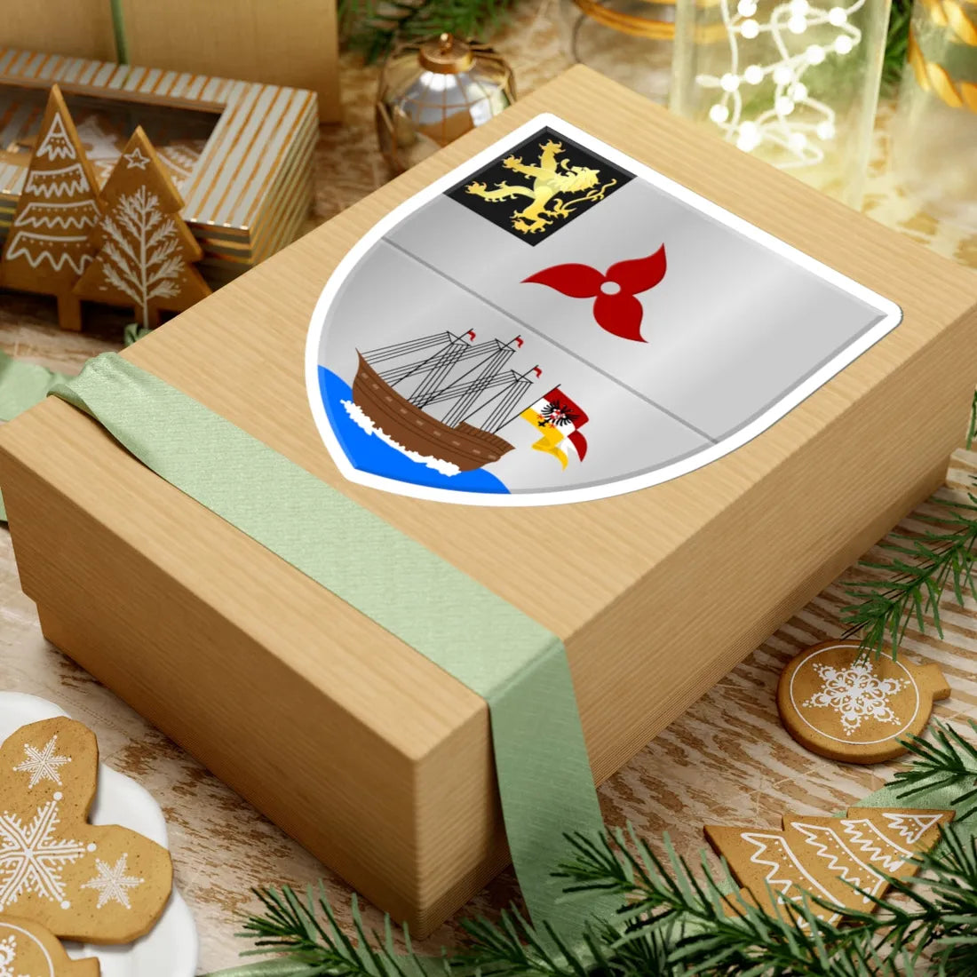 Machelen wapen (Belgium) (Coat of Arms) STICKER Vinyl Kiss-Cut Decal - The Sticker Space