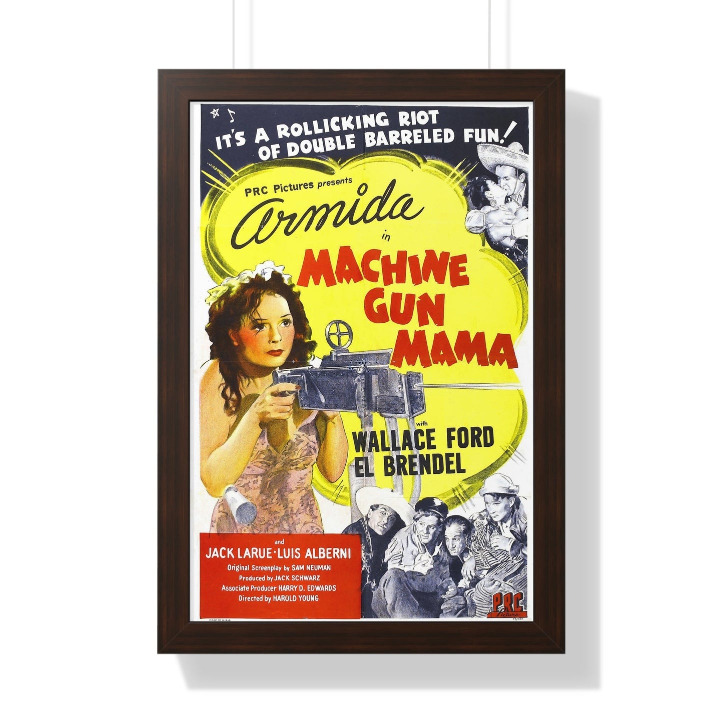 MACHINE GUN MAMA 1944 - Framed Movie Poster-16″ x 24″-The Sticker Space