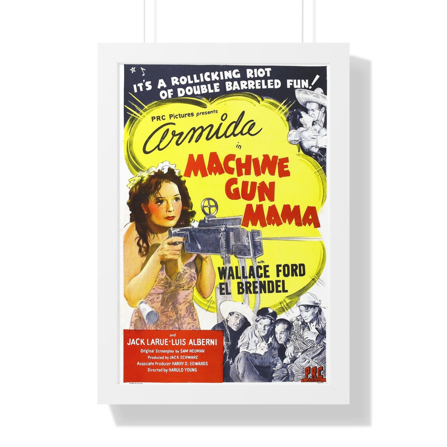 MACHINE GUN MAMA 1944 - Framed Movie Poster-16″ x 24″-The Sticker Space