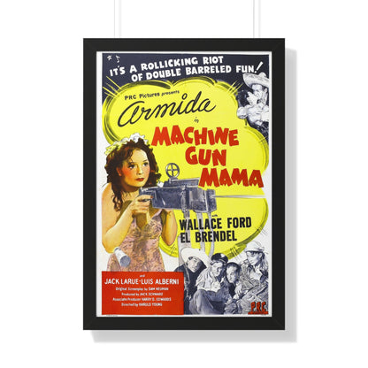 MACHINE GUN MAMA 1944 - Framed Movie Poster-20" x 30"-The Sticker Space