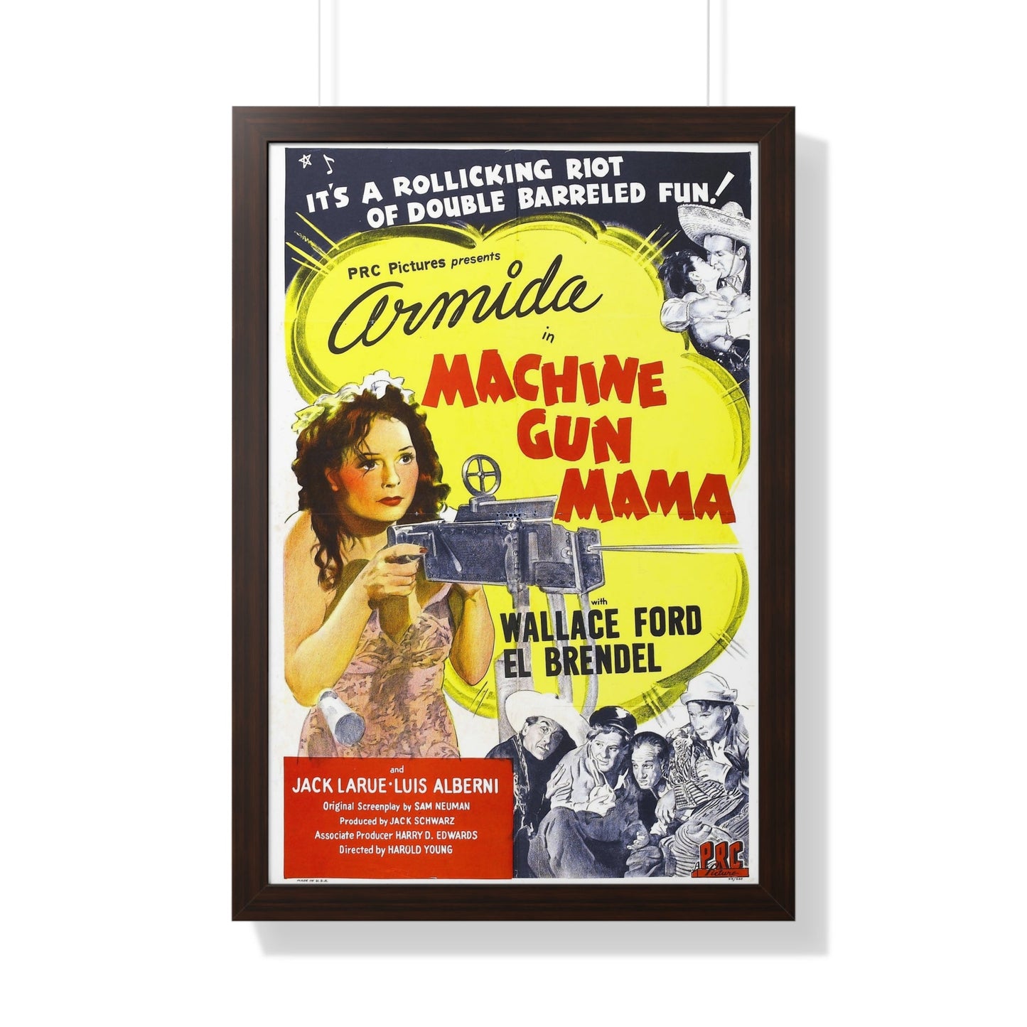 MACHINE GUN MAMA 1944 - Framed Movie Poster-20" x 30"-The Sticker Space