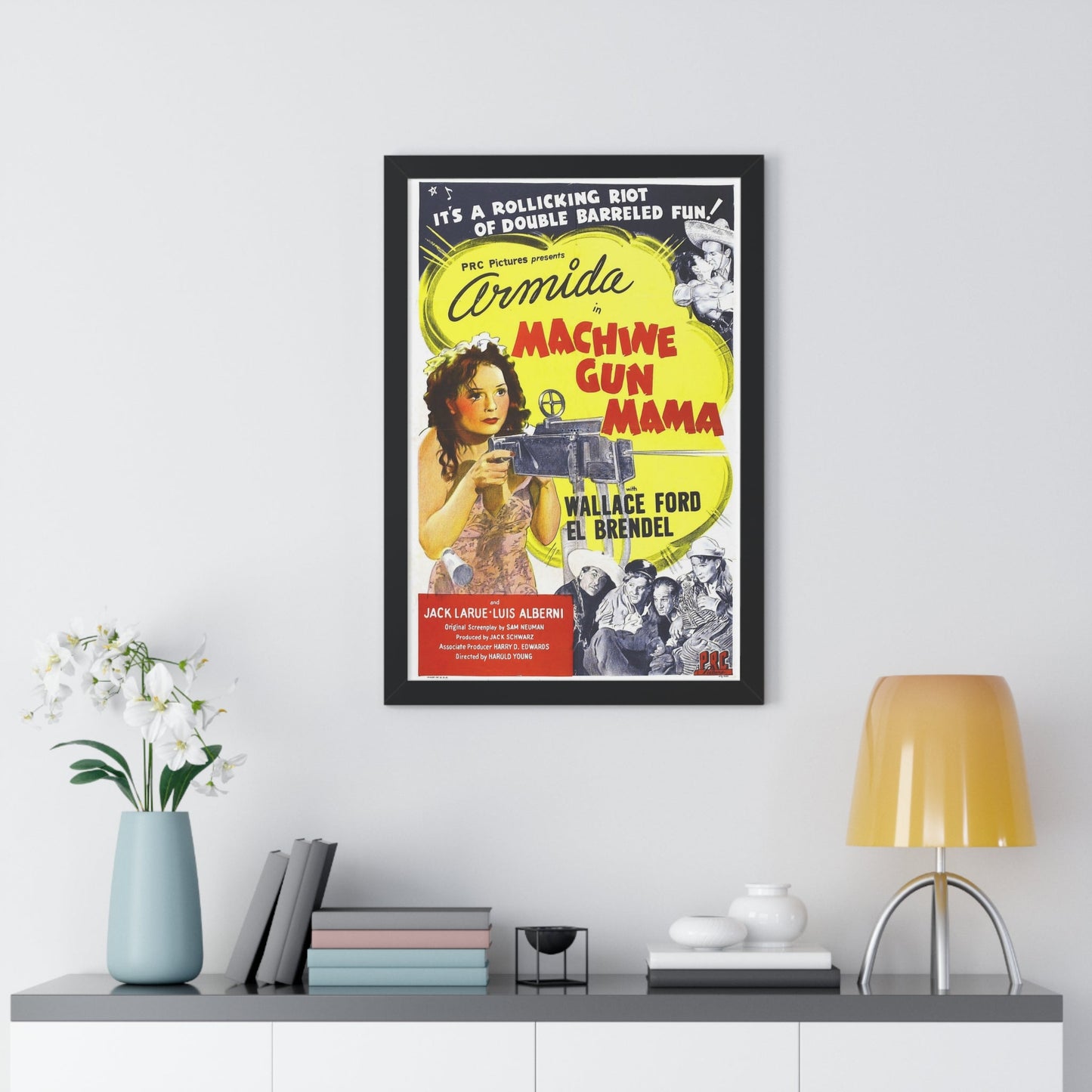 MACHINE GUN MAMA 1944 - Framed Movie Poster-The Sticker Space